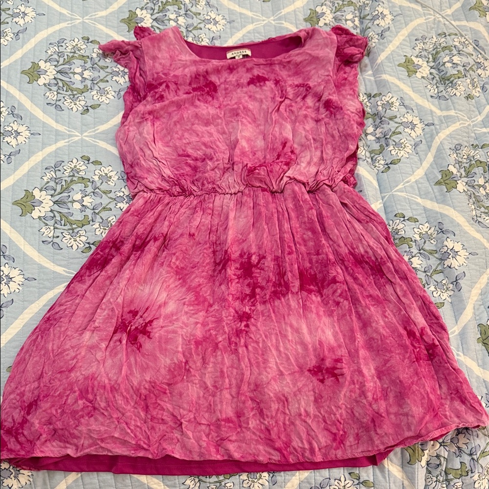 ANDREE BY UNIT Fuchsia Tie-Dye Women’s Dress